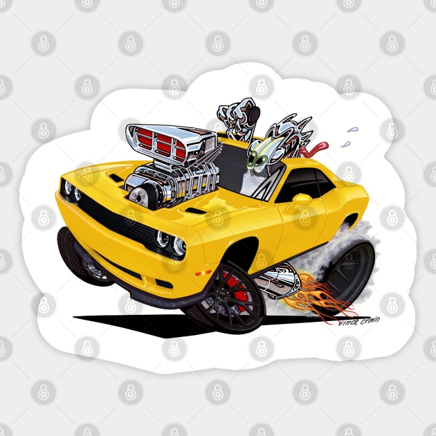 Challenger HELLCAT yellow Sticker by vincecrain